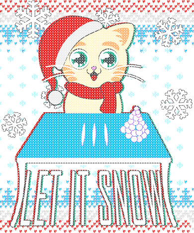 Funny X-Mas Let It Snow Cat Ugly Christmas Sweater Tumbler