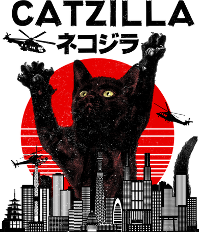 Retro Catzilla Attack Kids Hoodie