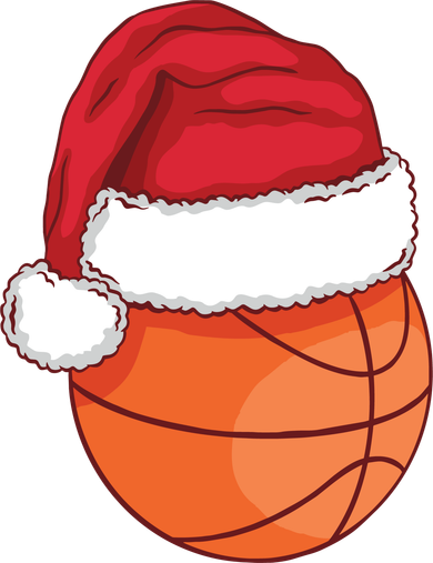 Christmas Basketball Santa Button