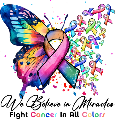 Cancer Butterfly All Ribbon We Believe In Miracles Cancer Awareness Month Kids Sweatshirt