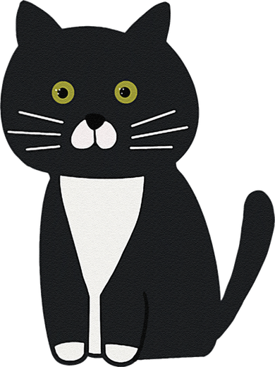 Cute Black And White Tuxedo Cat Ornament