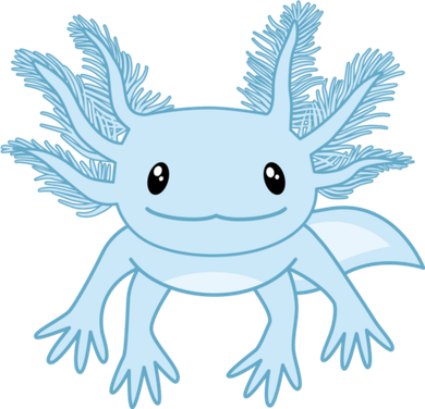 Cute Blue Axolotl Kawaii Aesthetic Axolotls Kids T-Shirt