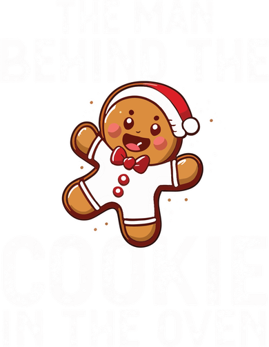 Christmas Baby Announcement Man Behind The Cookie Bump Dad Kids T-Shirt