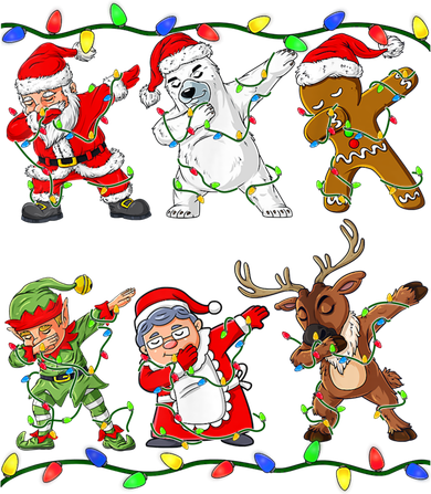 Christmas Boys Dabbing Santa Deer Friends Xmas Gift Toddler Hoodie