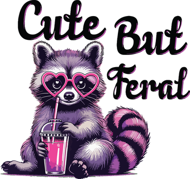 Cute But Feral Raccoon Funny Meme Bucket Hat