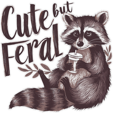 Cute But Feral Funny Raccoon Memes Coffee Raccoon Opossum Toddler T-Shirt
