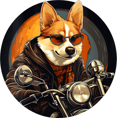 Corgi Biker Funny Dog Motorcycle VNeck Kids Sweatshirt