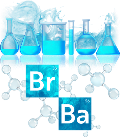 Chemistry Beakers Periodic Table Elements Br Ba Coaster