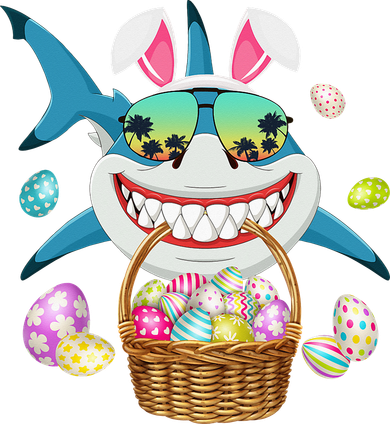 Cute Bunny Shark Easter funny easter day Women's Sweatshirt