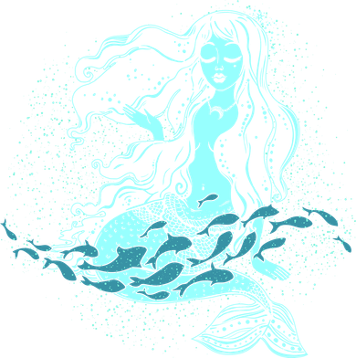 Cute Boho Space Galaxy Mermaid Women's Long Sleeve Shirt