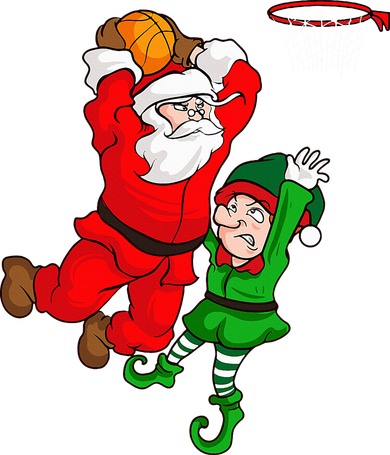 Christmas Basketball Santa Claus Slam Dunk Elf Funny Humor  Toddler T-Shirt