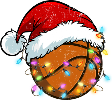 Christmas Basketball Santa Hat Sport Xmas Light Cool Gift Ceramic Ornament