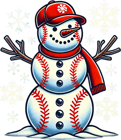 Christmas Baseball Snowman Baseball Christmas Women's Long Sleeve Shirt