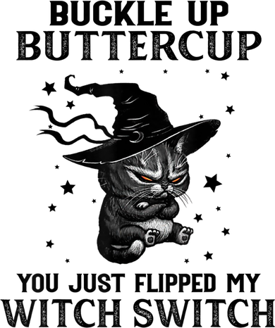 Cat Buckle Up Buttercup You Just Flipped My Witch Switch Women's Sweatshirt