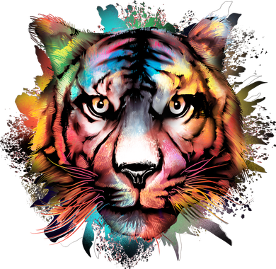 Cool Colorful Abstract Realistic Tiger Face Doggie Tank