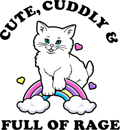 Cute Cuddly And Full Of Rage Cute Cat With Rainbow Doggie Tank