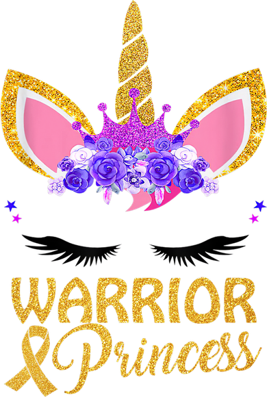Childhood Cancer Awareness Unicorn Warrior Princess Women's T-Shirt