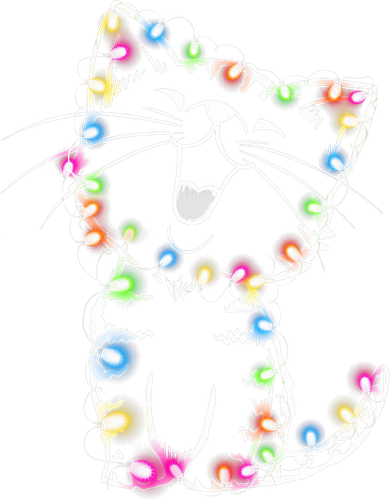 Cute Cat Christmas Lights Funny Xmas Doggie Tank