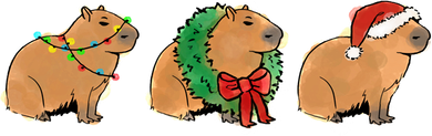 Christmas Capybara Classic Coaster
