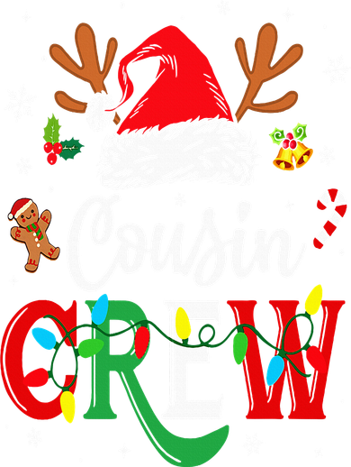 Christmas Cousin Crew Reindeer Santa Hat Lights Women's Hoodie