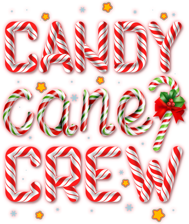 Cute Christmas Candy Cane Crew Matching Shirts Kids T-Shirt