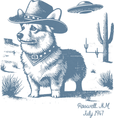 Corgi Cowboy Cowgirl Vintage UFO Western Country Dog Mom Toddler Hoodie