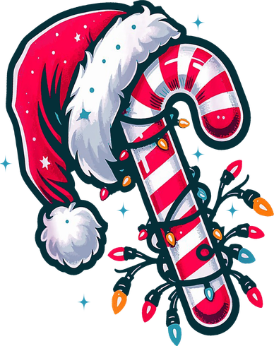 Candy Cane Christmas Lights Holiday Hat