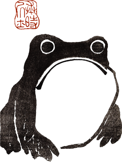 Cute Cottagecore Frog Grumpy Japanese Frog Magnet