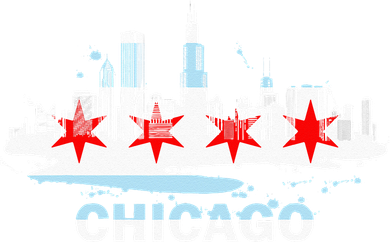 Chicago City Flag Downtown Skyline Chicago Skyline Women's T-Shirt