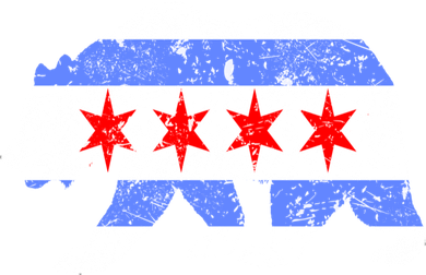 Chicago City Flag Distressed Bear Gift Long Sleeve Shirt