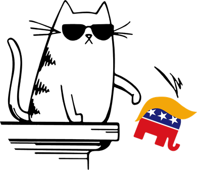 Cool Cat Knock Over Trump Elephant Hair 2024 Harris Walz Toddler T-Shirt