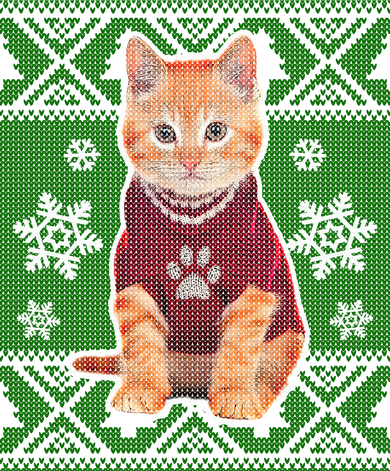Cute Kitten Ugly Christmas Toddler Long Sleeve
