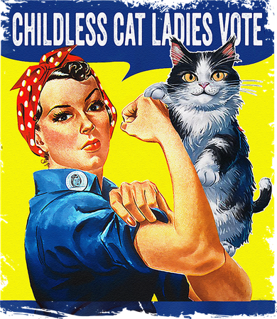 Childless Cat Ladies Vote Rosie The Riveter Funny Kids T-Shirt