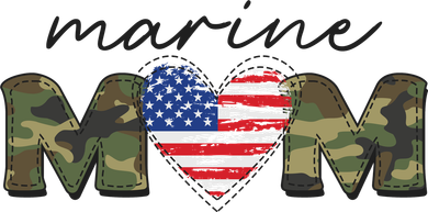 Cute Camouflage Marine Mom American Flag Heart Women's T-Shirt