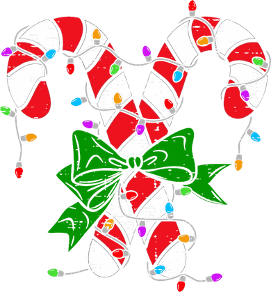 Candy Cane Merry And Bright Christmas Lights Kids Sweatshirt