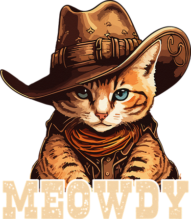 Cowboy Cat Meowdy Button