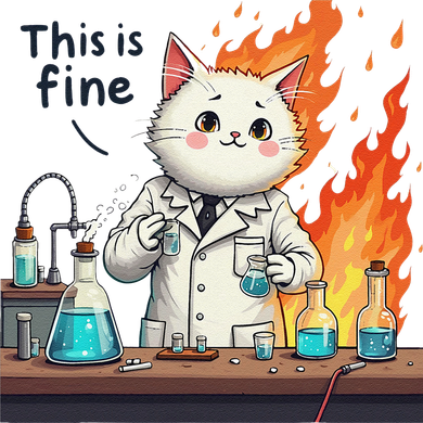 Chemistry Cat Meme This Is Fine Medical Lab Tech Lab Science Tote Bag