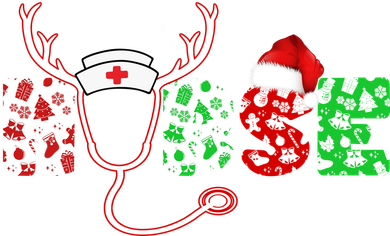 Cute Christmas Nurse Logo Women's T-Shirt