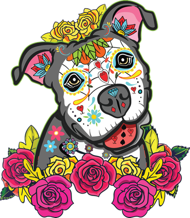 Cute Calavera Perro Dia De Los Muertos Halloween Dog Kids Sweatshirt
