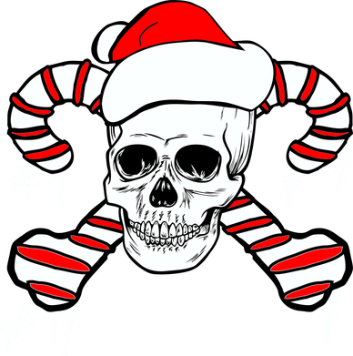 Candy Cane Skull Hat