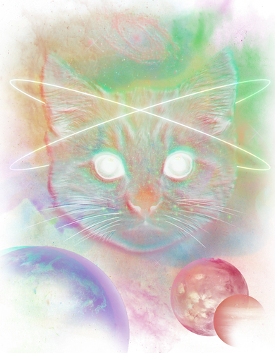 Cool Cat Nebula Space Universe  Coaster