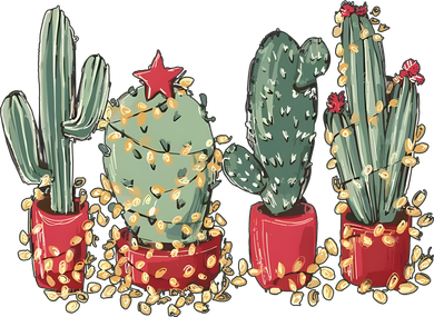 Christmas Cactus With Lights Western Holiday Season Women's Tank Top