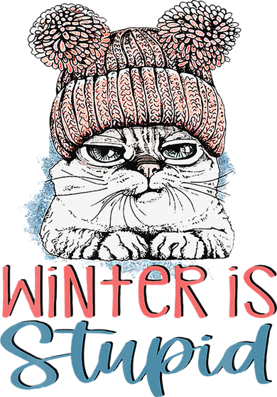 Christmas Cat Winter Is Stupid Kids T-Shirt