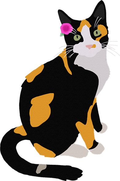Calico Cat With Pink Flower, Calico Mom, Cat Lover Button