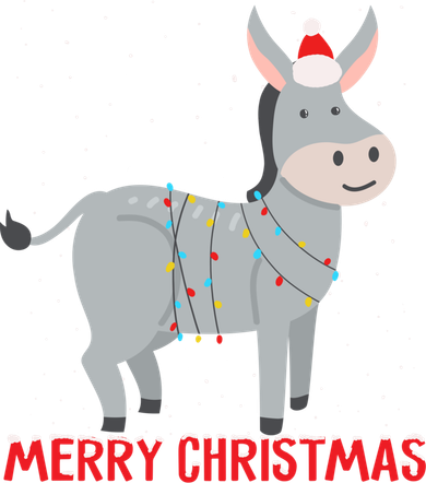 Cute Donkey Christmas Tree Lights Xmas Holidays Funny Gift Doggie Tank