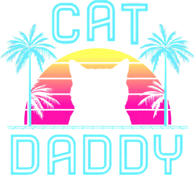 Cat Daddy Dad fathers day retro cat papa Women's V-Neck T-Shirt