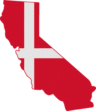 California Denmark Flag Map 11oz C Handle Ceramic Mug