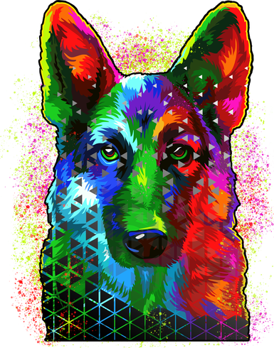 Colorful Dog German Shepard Kids Sweatshirt