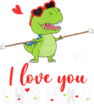 Cute Dinosaur I Love You This Much Valentines Day Trex Ceramic Ornament