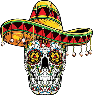 Cinco De Mayo Fiesta Skull Magnet